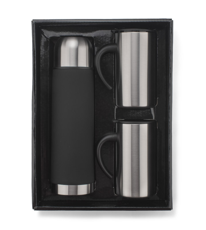 Travel Mug (500ml) I 2pcs Set | Wooden & Grey